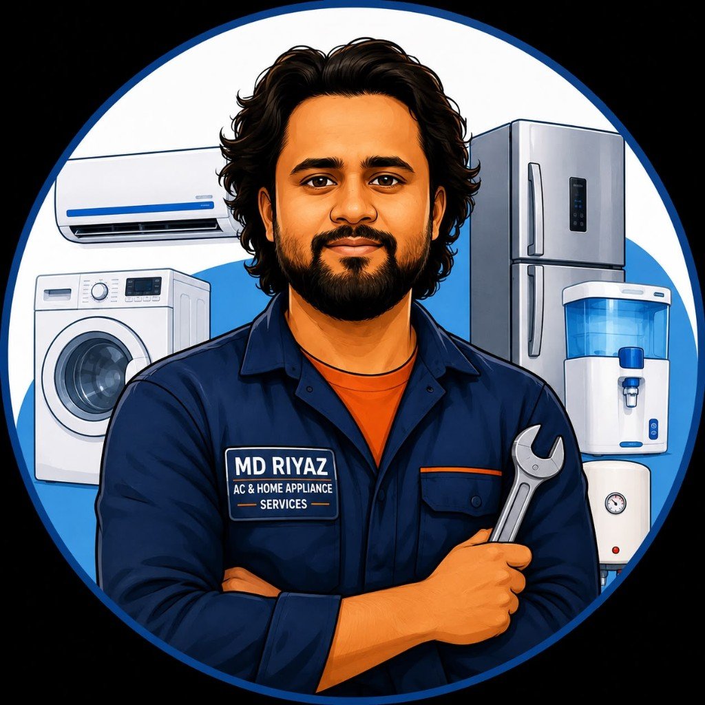 Mohd Riyaz — NCVT certified AC repair technician in Hyderabad offering fridge, washing machine, water purifier and geyser service at Riyaz AC Chanchalguda